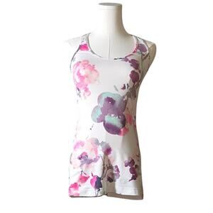 Lululemon Athletica Size XXS Womens Razorback Active Tank Floral Pink Purple